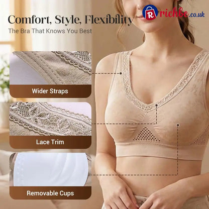 💐 Buy One Get One Free 🎁 🌸 Pure Cotton Buttonless Comfy Lifting Bra - Clothing & Accessories