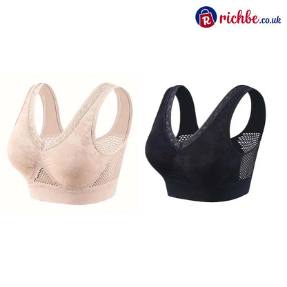 💐 Buy One Get One Free 🎁 🌸 Pure Cotton Buttonless Comfy Lifting Bra - Nude+ Black (2 pcs) / M - Clothing & Accessories
