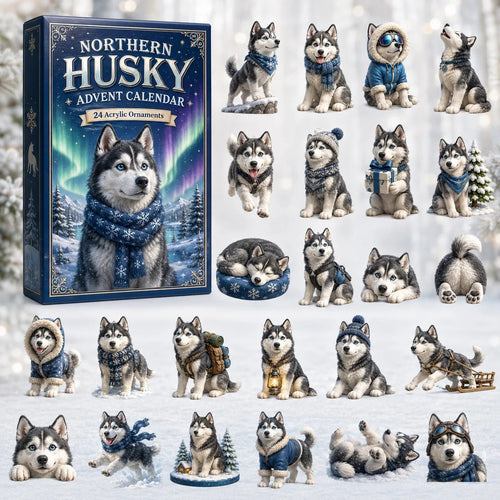 🎄Northern Husky Advent Calendar 2026 – 24-Day Festive Countdown – Gift for Husky Lovers