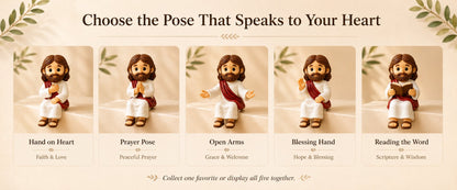 ✝️🙏 Jesus Shelf Sitter Figurines – 5 Meaningful Poses ❤️ Christian Faith Desk & Shelf Décor 🎁
