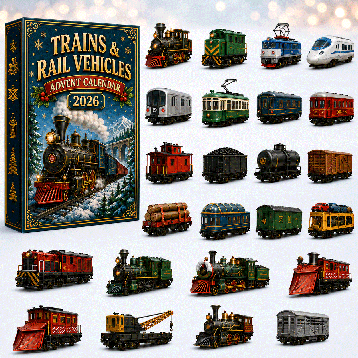 Trains & Rail Vehicles Advent Calendar 2026 – 24 Railway Surprises