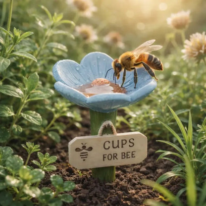 🌸Flower-Shaped Resin Bee Watering Station🐝