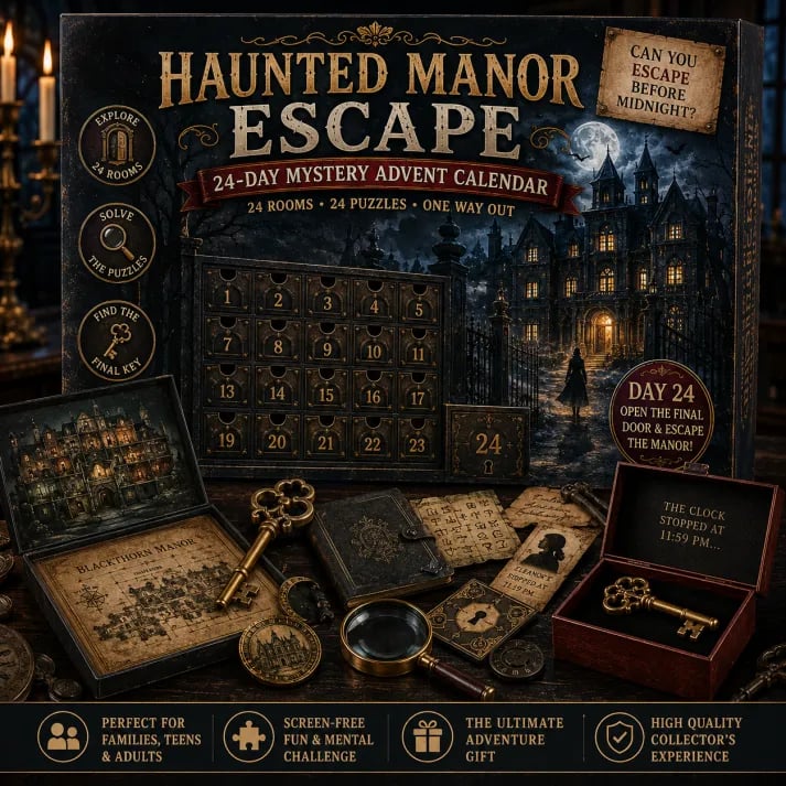 ⏳ Last Day 50% OFF – 🎁✨24-Day Mystery Adventure Advent Calendar Collection | 24 Clues, Hands-On Puzzles & One Final Reveal
