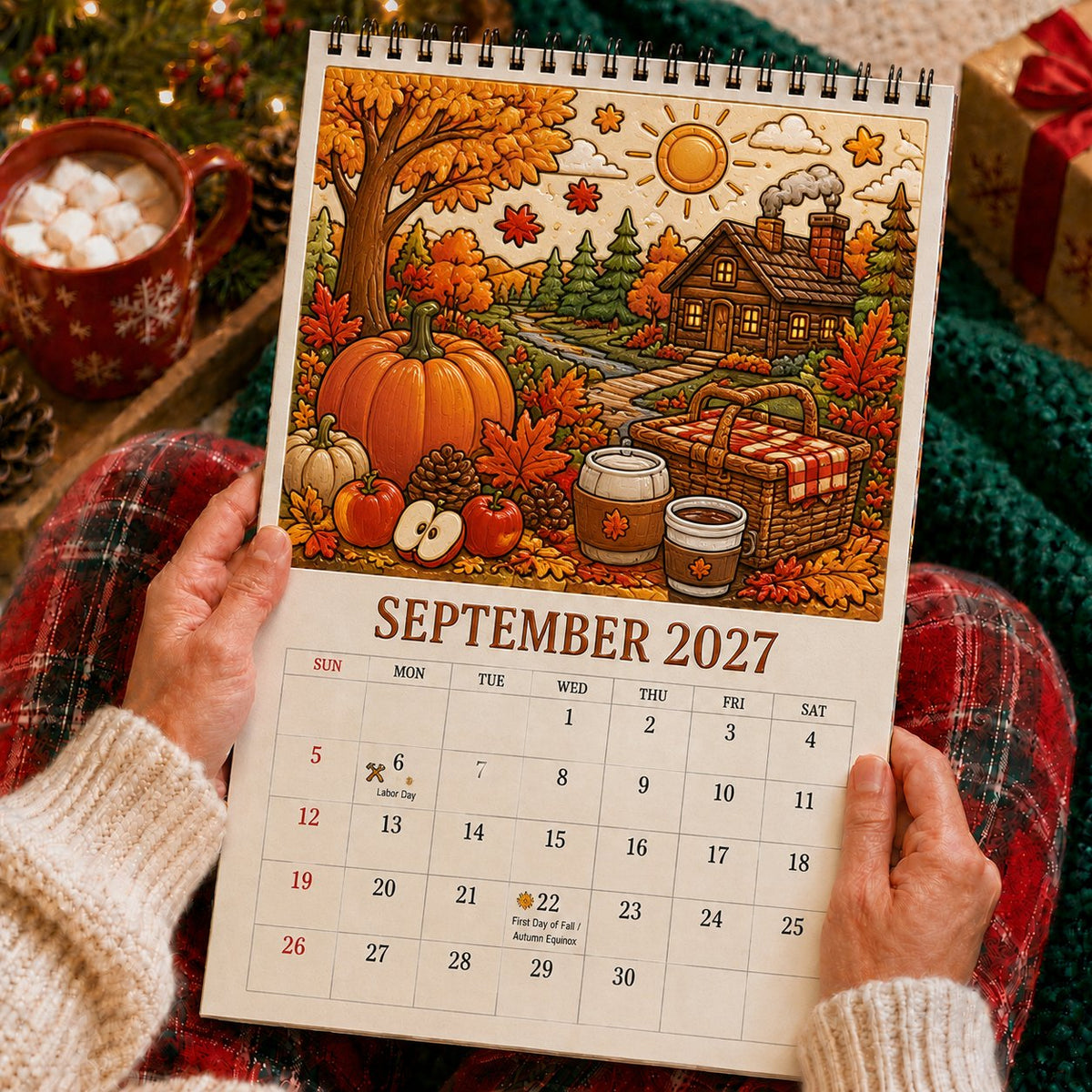 🔥🎨Color The Year 2027: Trace-By-Groove Creative Calendar📅| Seasonal Guided Coloring Wall Calendar With Markers