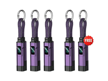 🔥Limited Time SALE 40% OFF🔥4-in-1 Digital Display Keychain Charging Cable