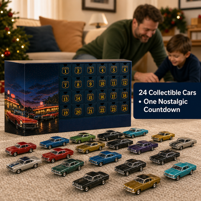 🏎️ 24 Days of Classic American Cars Advent Calendar – 24 Vintage Ride Collectibles for Car Lovers