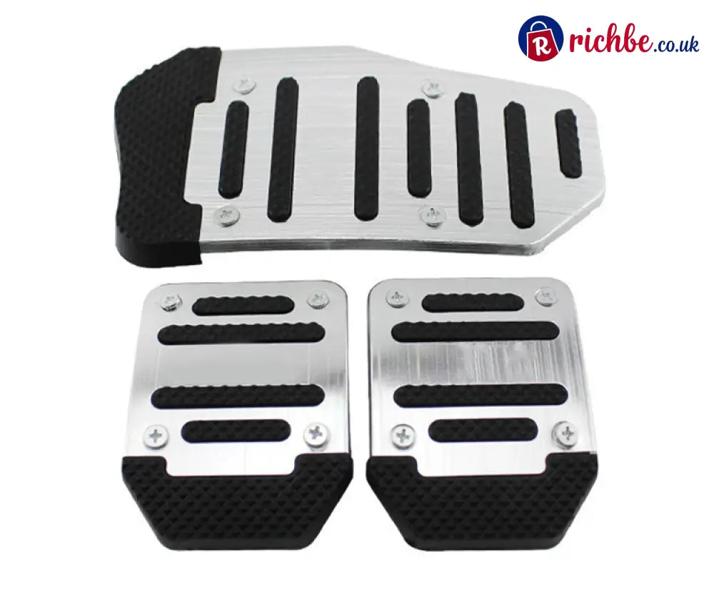 🚗 🔥 Car Anti-Skid Pedal - Secure Grip & Easy Install Prevents Foot Slipping for Safe Driving ⚡📦 - Manual / Silver