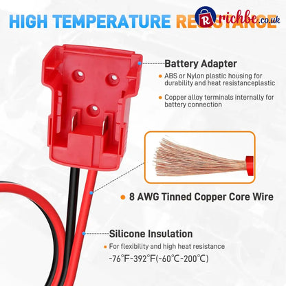 Car Starter Jumper Cables With Adapter For Dewalt 20v