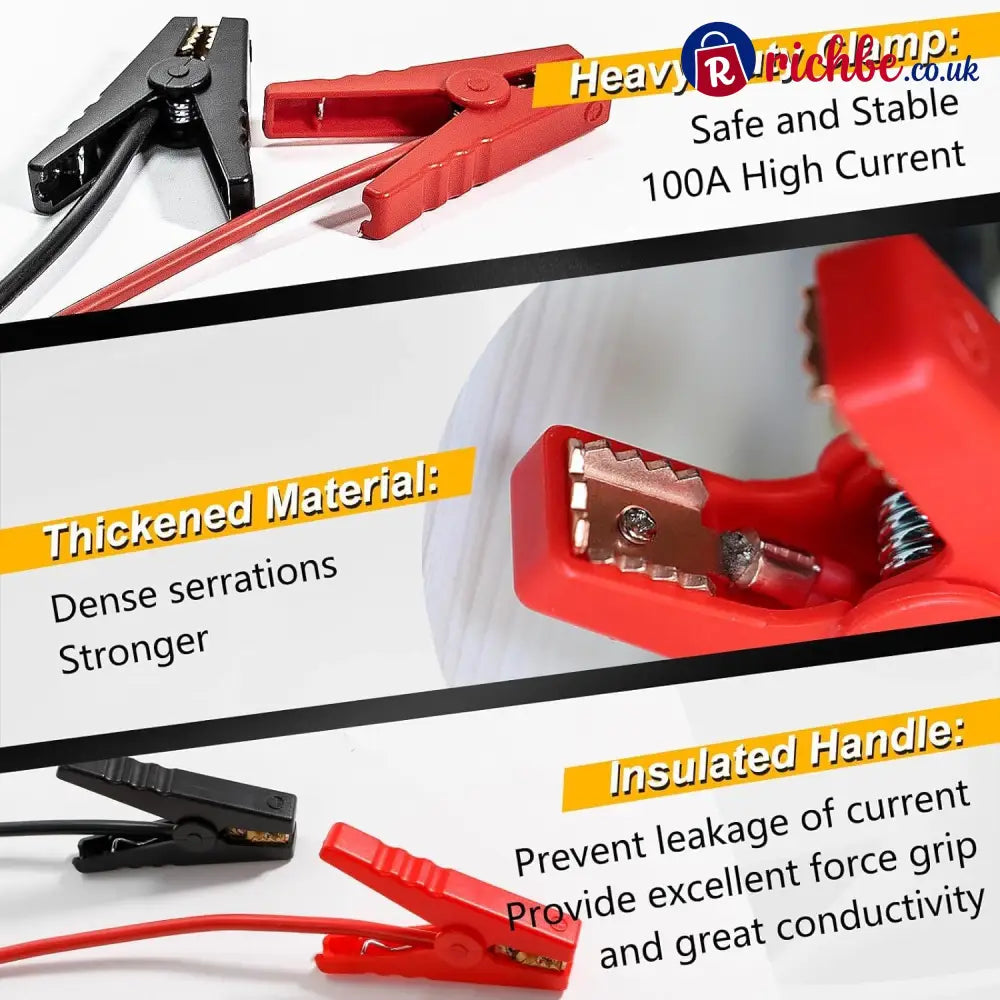 Car Starter Jumper Cables With Adapter For Dewalt 20v