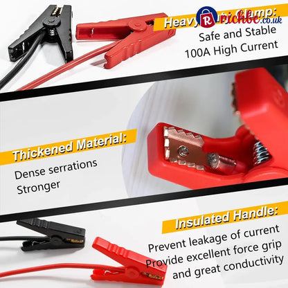 Car Starter Jumper Cables With Adapter For Dewalt 20v