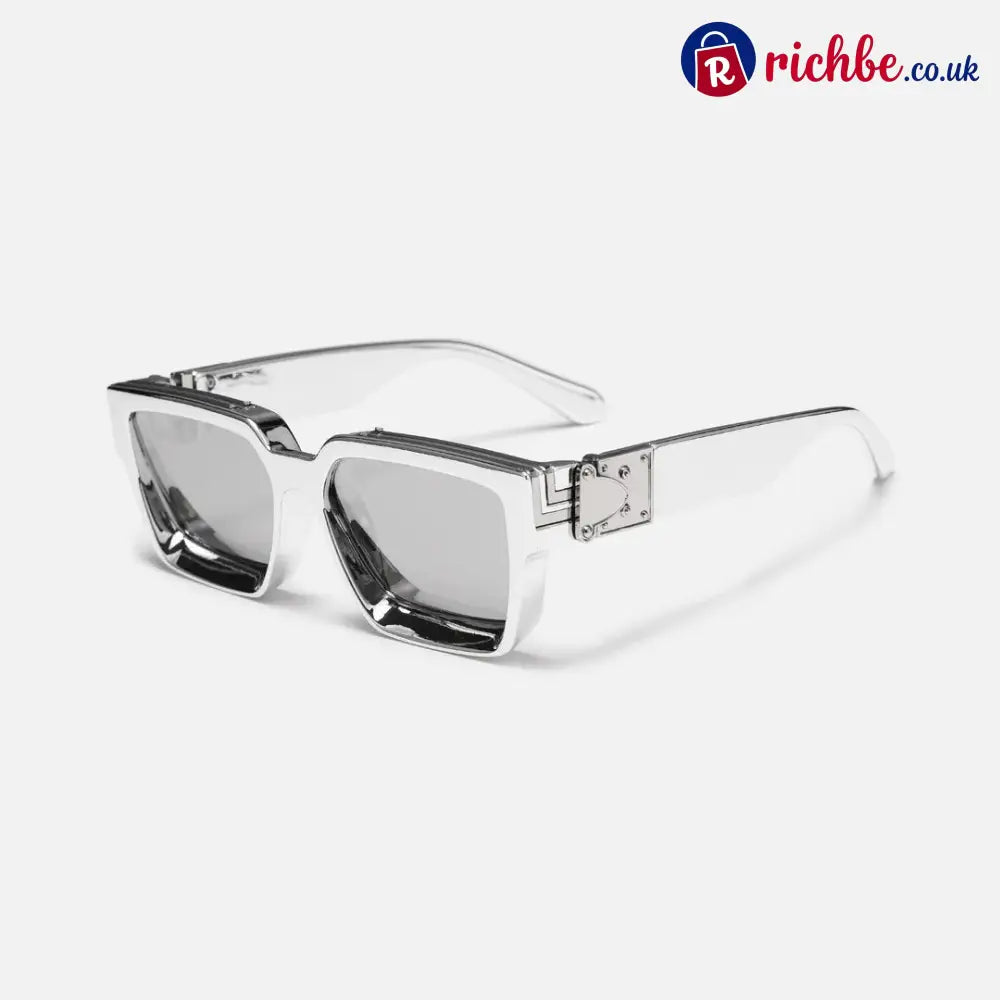 Carbon Fiber Square Sunglasses - Silver