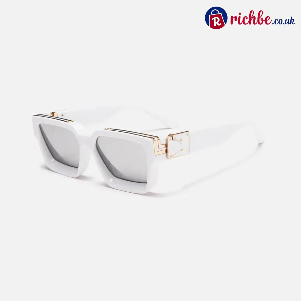 Carbon Fiber Square Sunglasses - White