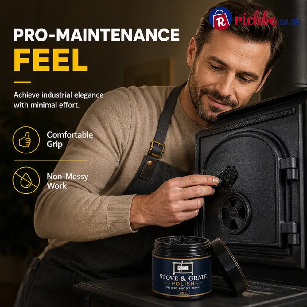 Cast Iron Stove Polish with Sponge - Cleaning & Odor