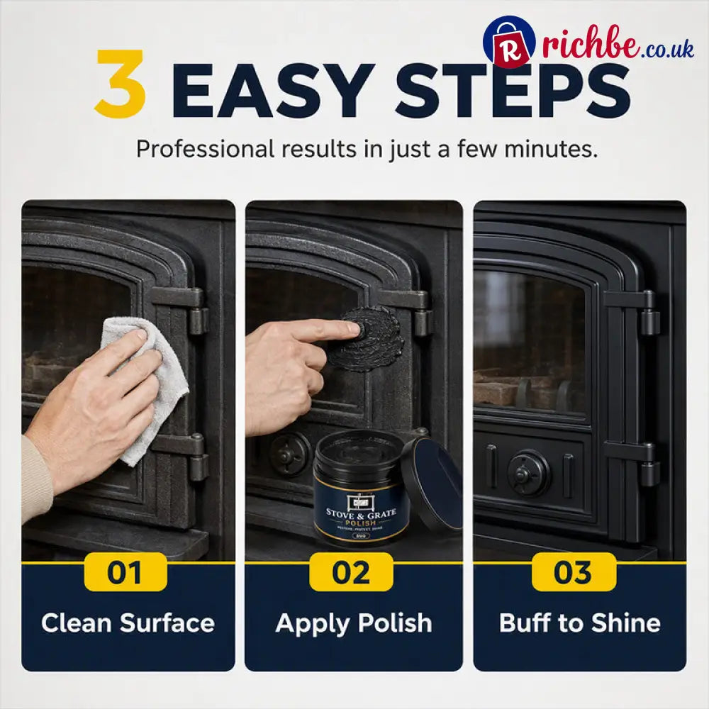 Cast Iron Stove Polish with Sponge - Cleaning & Odor