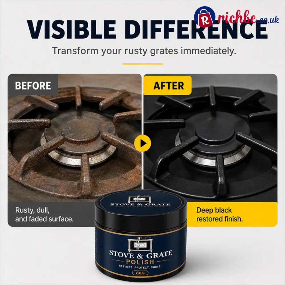 Cast Iron Stove Polish with Sponge - Cleaning & Odor