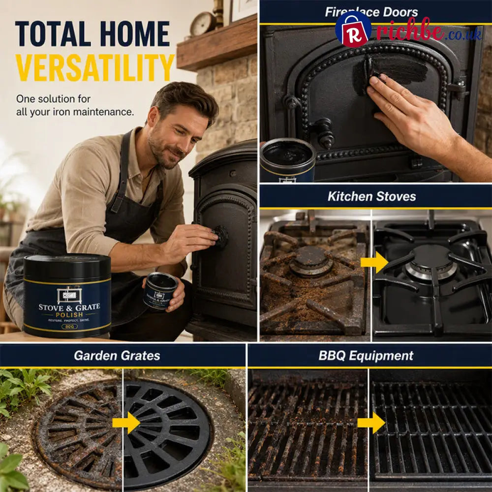 Cast Iron Stove Polish with Sponge - Cleaning & Odor