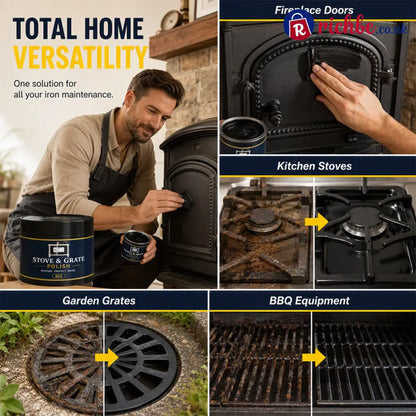 Cast Iron Stove Polish with Sponge - Cleaning & Odor