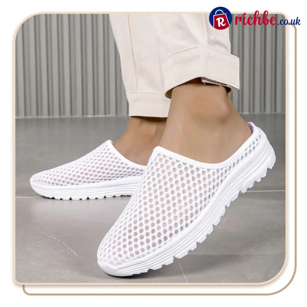 Casual Comfort Breathable Mesh Slippers - Gray / 36