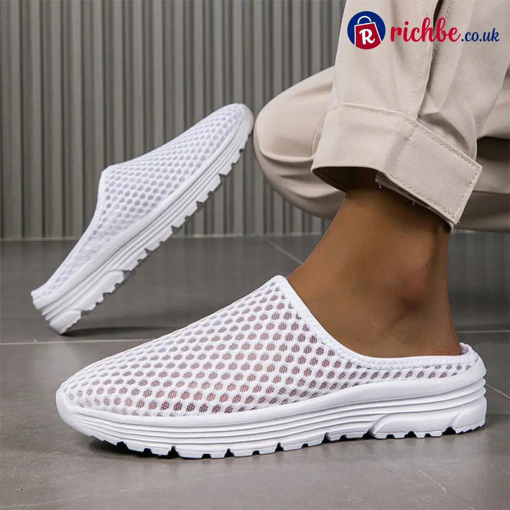 Casual Comfort Breathable Mesh Slippers - White / 36
