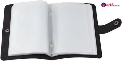 ✝️ Catholic Genuine Leather Holy Card Holder – Pocket Prayer Card Organizer with Snap Closure
