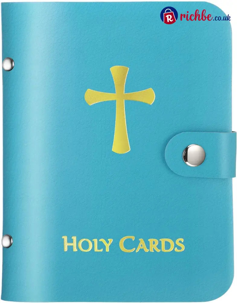 ✝️ Catholic Genuine Leather Holy Card Holder – Pocket Prayer Card Organizer with Snap Closure