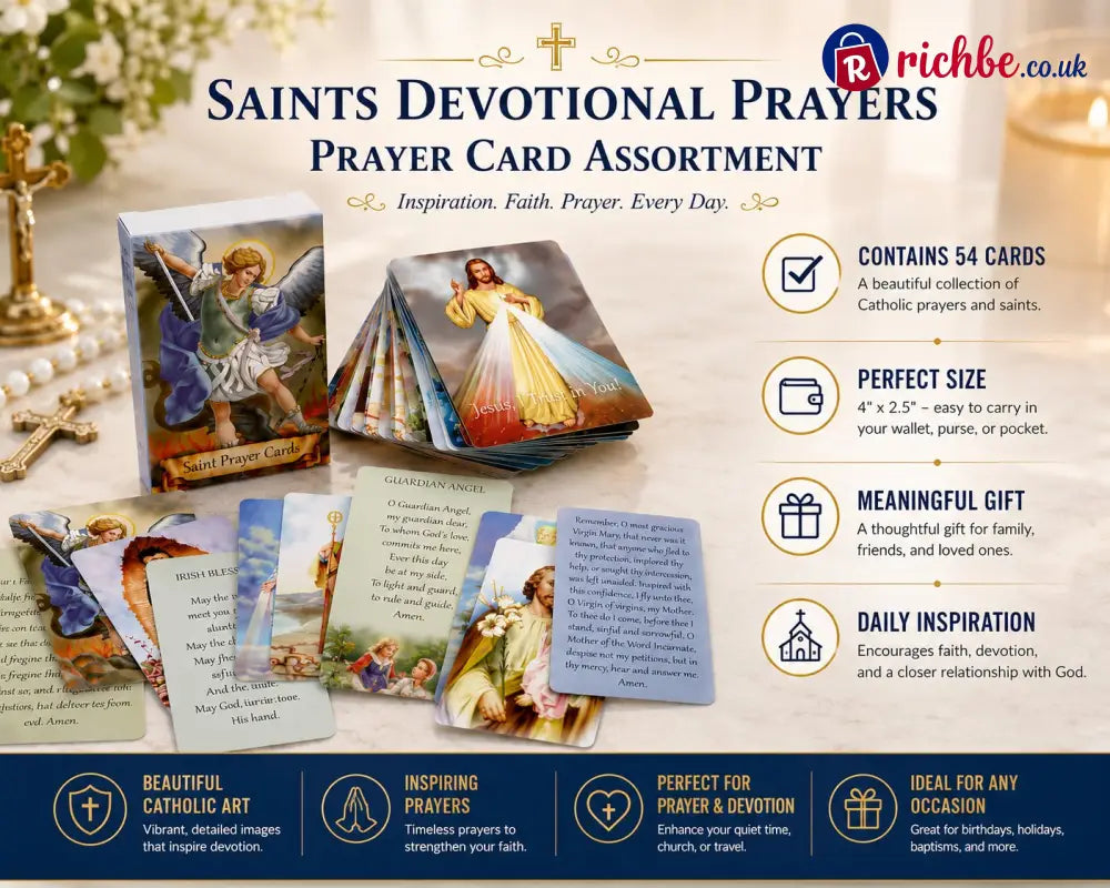 ✝️ Catholic Genuine Leather Holy Card Holder – Pocket Prayer Card Organizer with Snap Closure