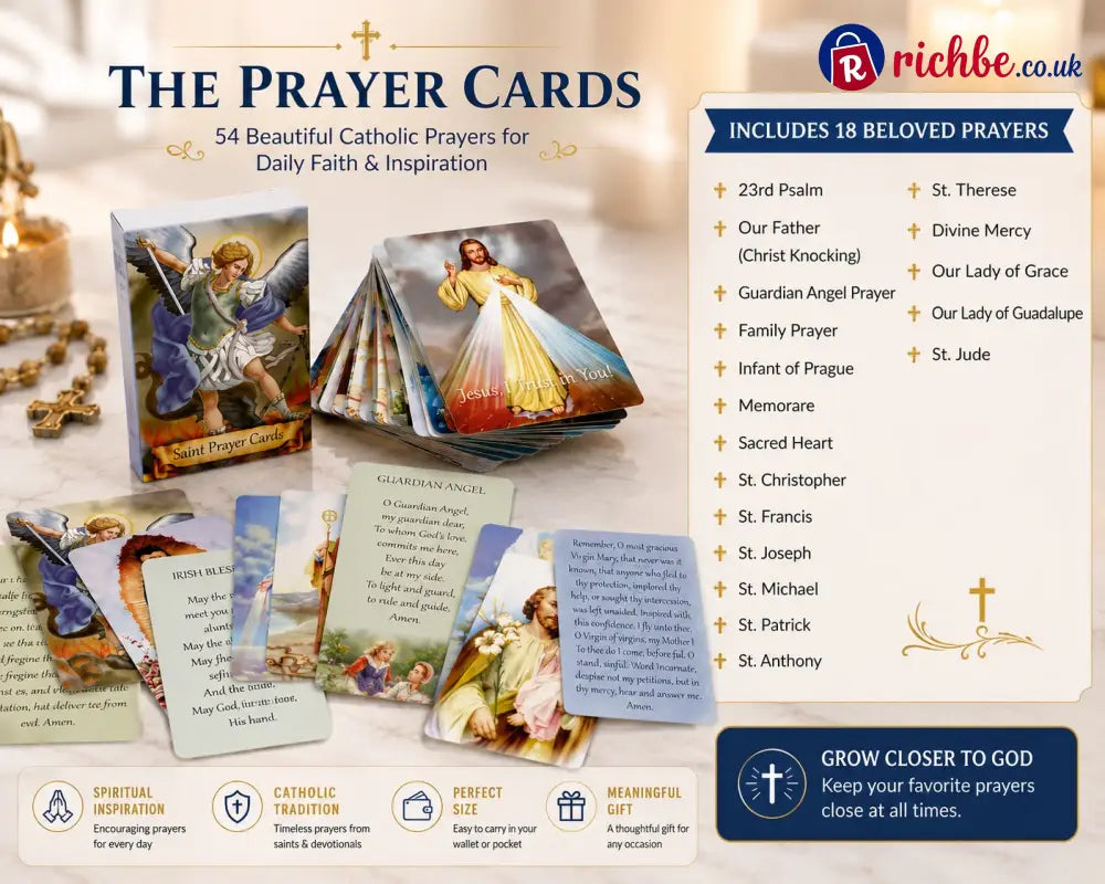 ✝️ Catholic Genuine Leather Holy Card Holder – Pocket Prayer Card Organizer with Snap Closure