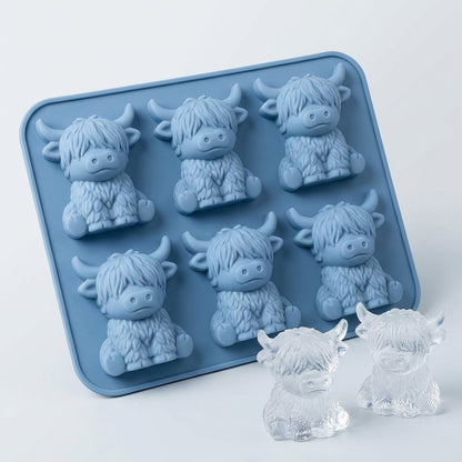 🐮 Mini Highland Cow Ice Cube Mold – Cute 3D Ice for Drinks, Parties & Gifts