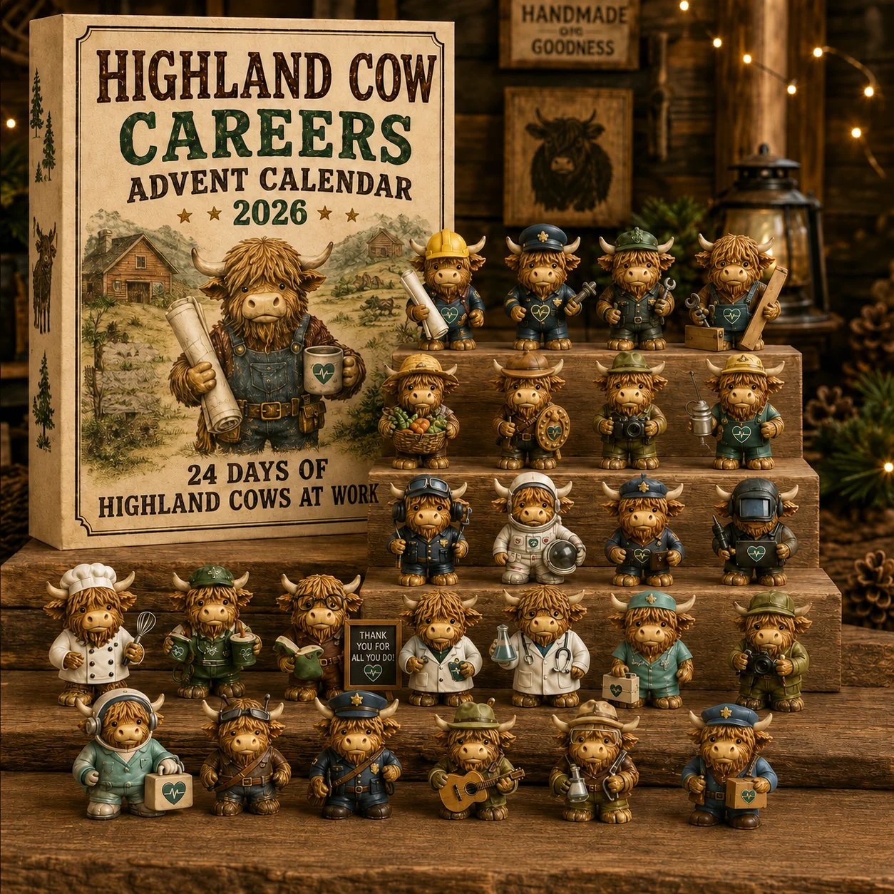 🐮 Highland Cow Careers Advent Calendar 2026 – 24 Days of Country Charm 🎁🤎