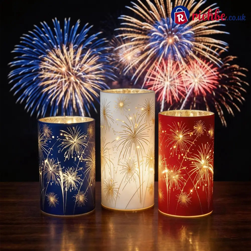Celebration Firework Lanterns – Premium Patriotic Red White & Blue Trio