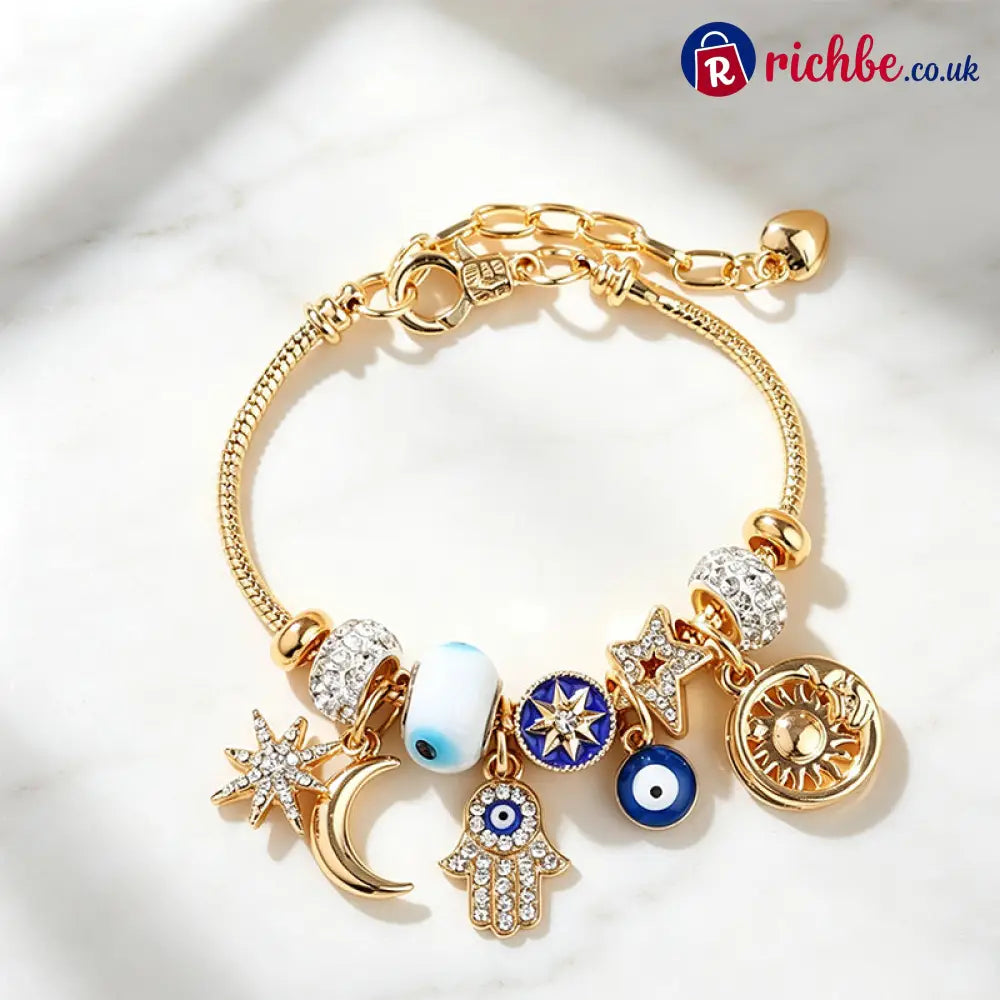📢📢40% OFF !! ⏰Celestial Sun Moon Charm Bracelet