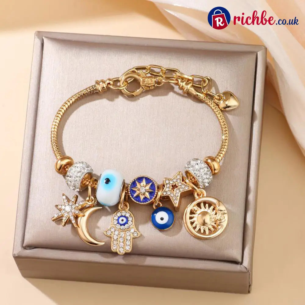 📢📢40% OFF !! ⏰Celestial Sun Moon Charm Bracelet