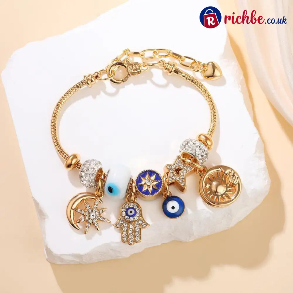 📢📢40% OFF !! ⏰Celestial Sun Moon Charm Bracelet