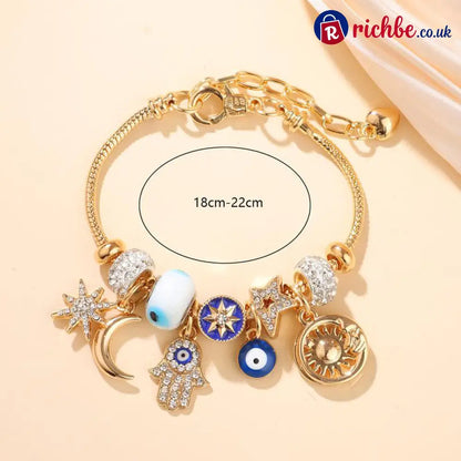 📢📢40% OFF !! ⏰Celestial Sun Moon Charm Bracelet