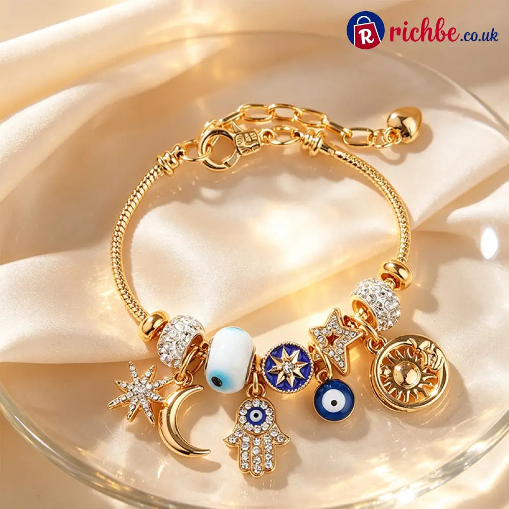 📢📢40% OFF !! ⏰Celestial Sun Moon Charm Bracelet