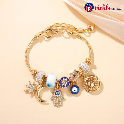 📢📢40% OFF !! ⏰Celestial Sun Moon Charm Bracelet