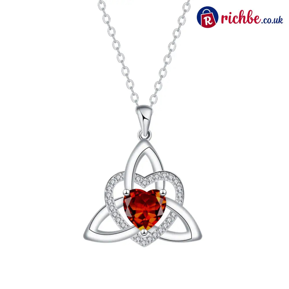 Celtic Knot Heart Pendant Necklace💎📿 - January/Garnet Red / Buy 1 - Hot Products