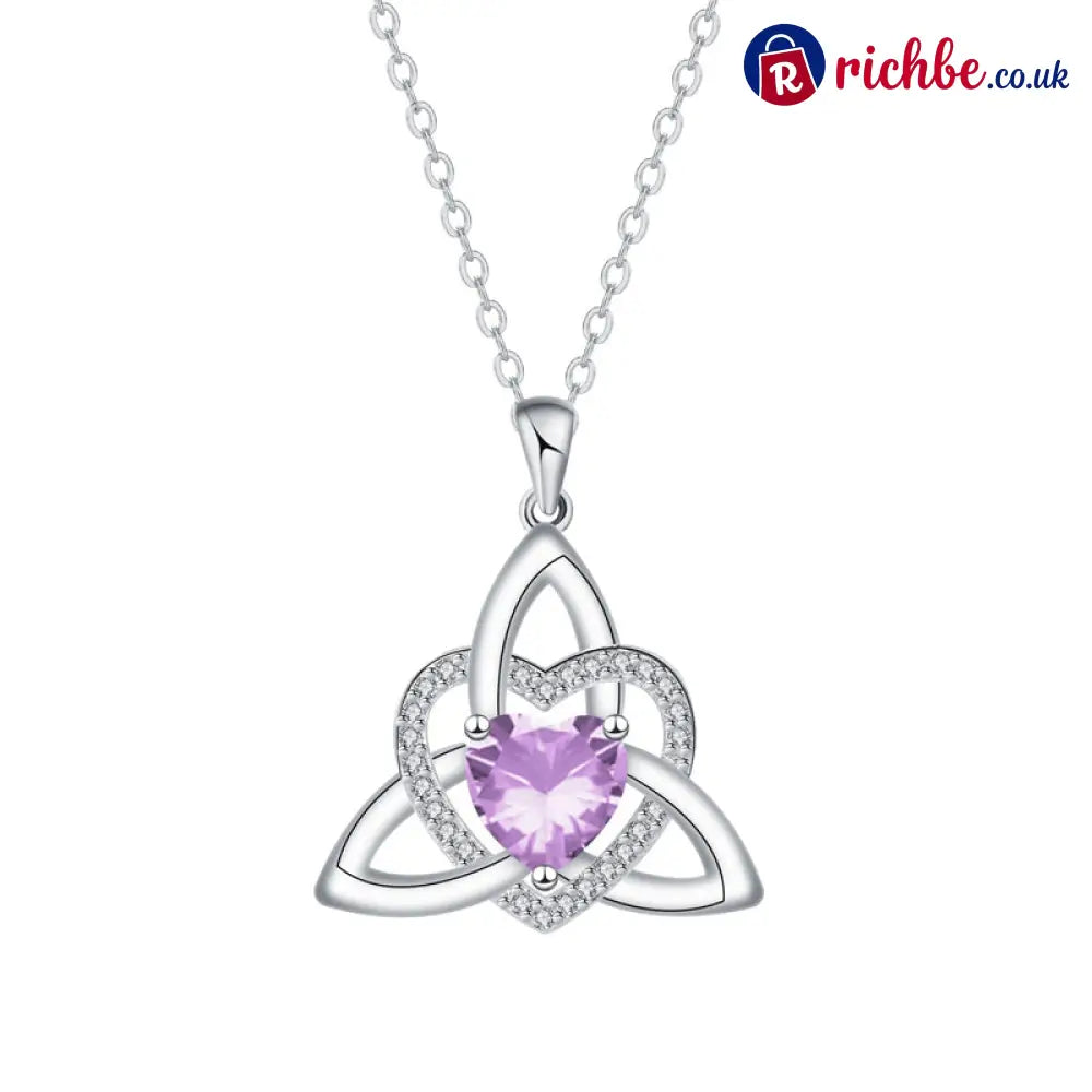 Celtic Knot Heart Pendant Necklace💎📿 - June/Light Purple / Buy 1 - Hot Products