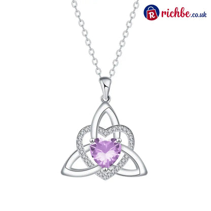 Celtic Knot Heart Pendant Necklace💎📿 - June/Light Purple / Buy 1 - Hot Products