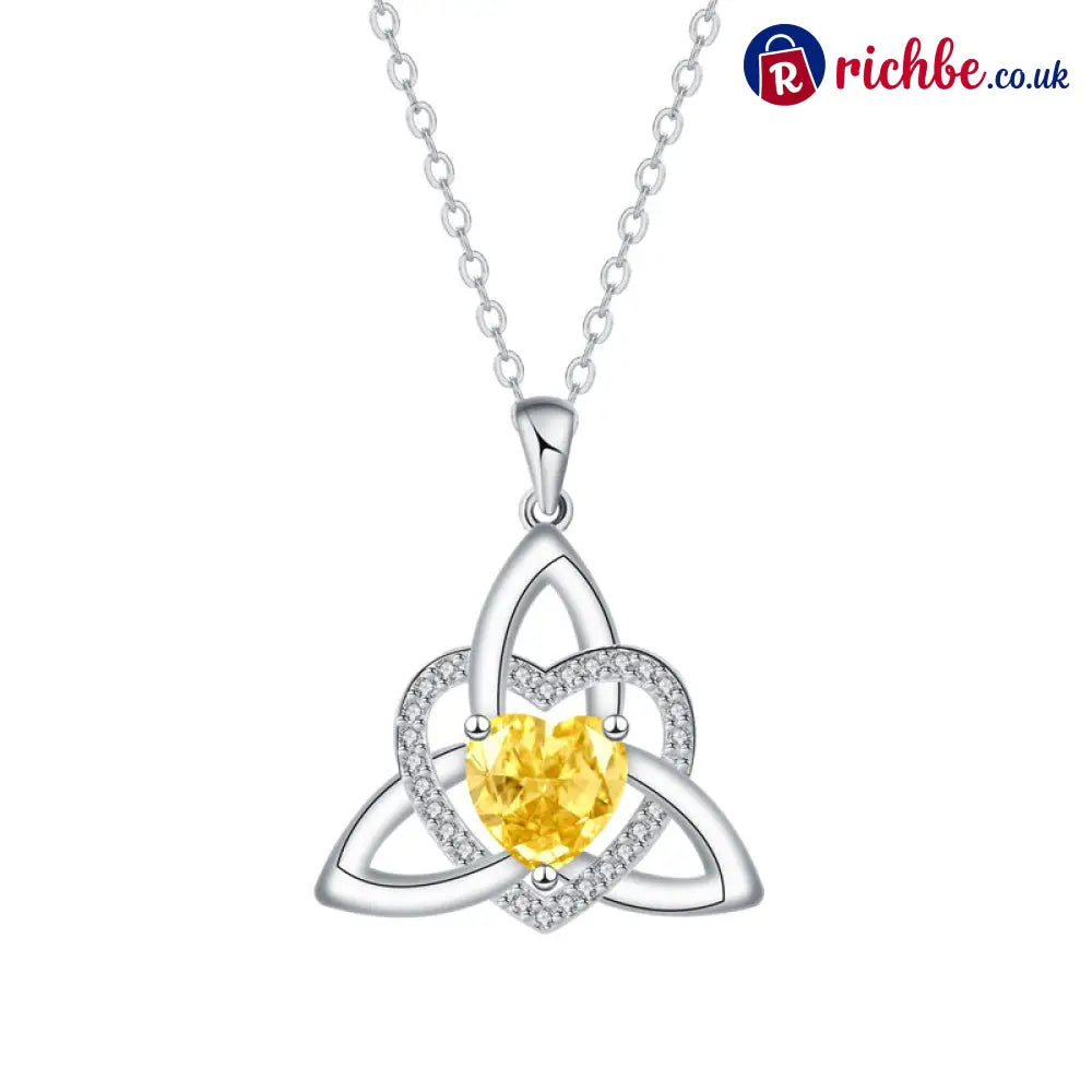 Celtic Knot Heart Pendant Necklace💎📿 - November/Golden Yellow / Buy 1 - Hot Products