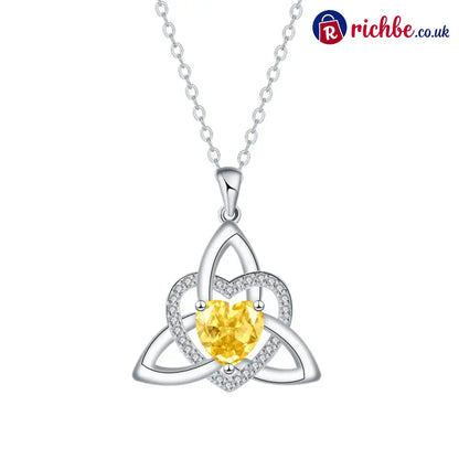 Celtic Knot Heart Pendant Necklace💎📿 - November/Golden Yellow / Buy 1 - Hot Products