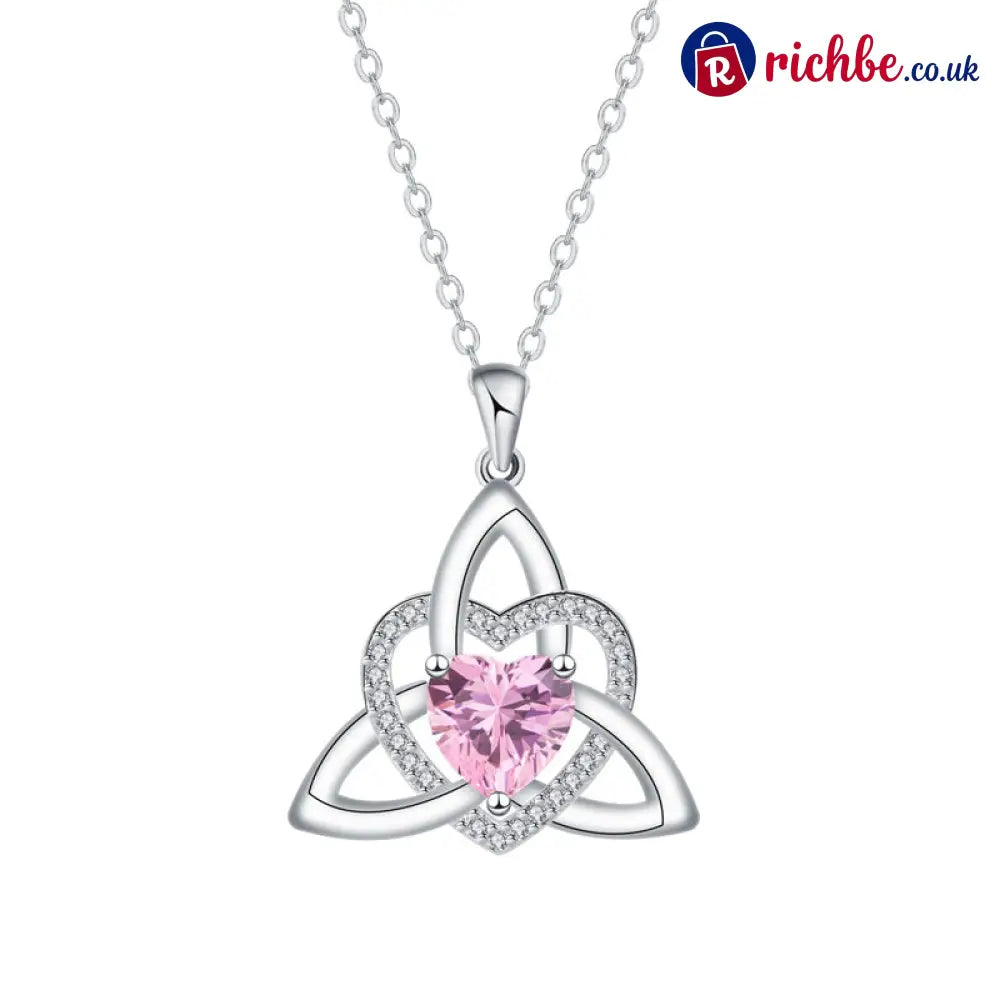 Celtic Knot Heart Pendant Necklace💎📿 - October/Pink / Buy 1 - Hot Products