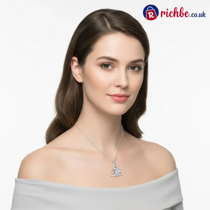 ✨ Celtic Trinity Knot Heart Birthstone Necklace | Heart-Shaped Pendant