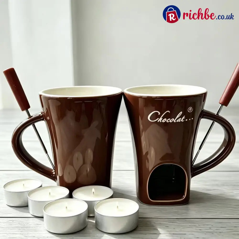 Ceramic Chocolate Fondue Mug - Christmas‑Style Brown - Hot Sale