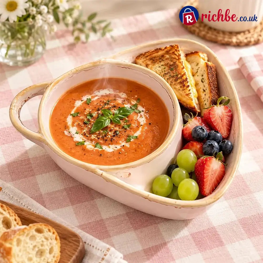 Ceramic Soup & Toasty Bowls with Handles – Rustic Reactive Glaze Design