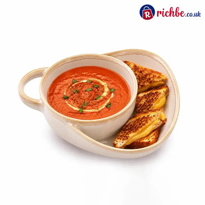 Ceramic Soup & Toasty Bowls with Handles – Rustic Reactive Glaze Design - White