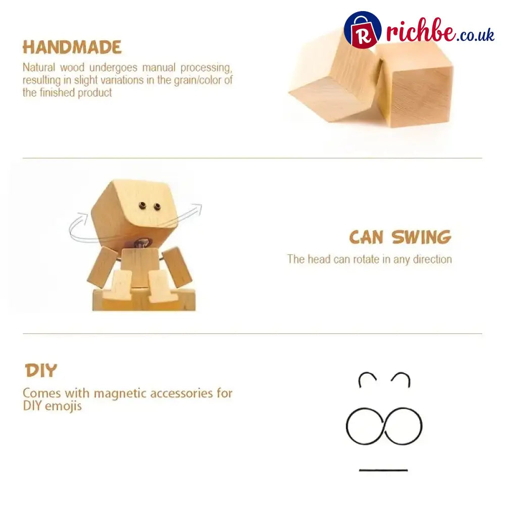 🔥Charming Little Wooden Figure That Sways with 12PCS Magnetic Expressions