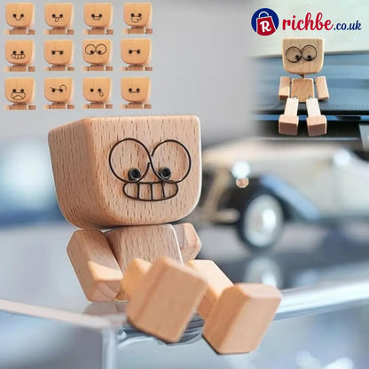 🔥Charming Little Wooden Figure That Sways with 12PCS Magnetic Expressions