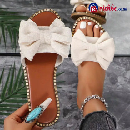 💕Chic Bow Sandals for Women - Beige / 36 - Clothing & Accessories