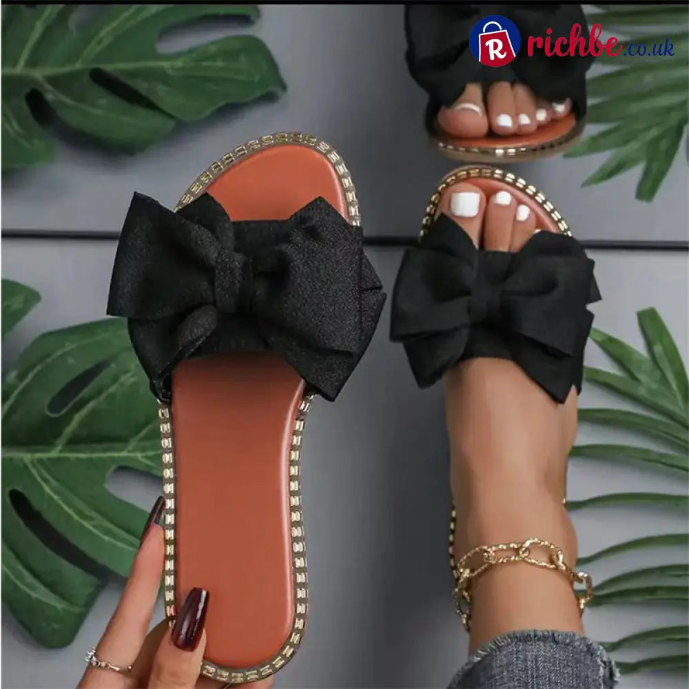 💕Chic Bow Sandals for Women - Black / 36 - Clothing & Accessories